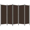 5-Panel Room Divider Brown 98.4"x70.9" - Brown