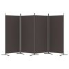 4-Panel Room Divider Brown 136.2"x70.9" Fabric - Brown