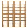 4-Panel Room Divider/Trellis Solid Fir Wood 63.4"x70.9" - Brown