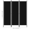 3-Panel Room Divider Black 59.1"x70.9" - Black