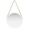 Wall Mirror with Strap 15.7" White - White