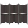 6-Panel Room Divider Brown 118.1"x70.9" Fabric - Brown