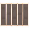 5-Panel Room Divider Brown 78.7"x66.9"x1.6" Fabric - Brown