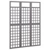 3-Panel Room Divider/Trellis Solid Fir Wood Gray 47.6"x70.9" - Grey