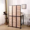 3 Panel Room Dividers and Folding Privacy Screen Natural Wooden Room Partitions 6ft Wall Divider for Room Separation (Natural) - as Pic