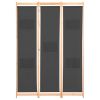 3-Panel Room Divider Gray 47.2"x66.9"x1.6" Fabric - Grey