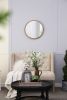 20" x 20" Circle Wall Mirror with Wooden Frame, Wall Mirror for Living Room, Dining Room, Foyer, Bathroom, Office - as Pic