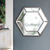 20" x 18" Hexagon Wall Mirror with Contemporary Glass Design, Home Decor Accent Mirror for Living Room, Entryway, Bedroom - as Pic