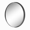 ONLY PICK UP 24" Metal Round Wall Mirror Black Bathroom Entryway Mirror - Black