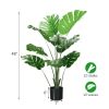 2 Pack Artificial Monstera Deliciosa Tree with 10 Leaves of Different Sizes - Green, Black