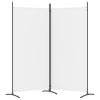 2-Panel Room Divider White 68.9"x70.9" Fabric - White