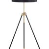 Black and Gold Tripod Drum Shade Floor Lamp - as Pic