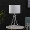 26.25" In Mid Century Birgit Led Acrylic Tapered Legs Silver Metal Table Lamp - as Pic