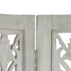 Hand Carved 5-Panel Room Divider Gray 78.7"x65" Solid Mango Wood - Grey