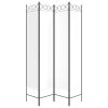 4-Panel Room Divider White 63"x78.7" Fabric - White