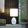 20"In Niels Silver Mirror Glass/Metal Table Lamp W/ Nightlight - as Pic