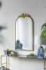 24" x 42" Arched Wall Mirror with Gold Metal Frame, Wall Mirror for Living Room Bedroom Hallway - as Pic