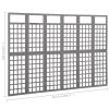 6-Panel Room Divider/Trellis Solid Fir Wood Gray 95.5"x70.9" - Grey