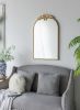 24" x 36" Arched Wall Mirror with Gold Metal Frame, Wall Mirror for Living Room Bedroom Hallway - as Pic