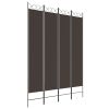 4-Panel Room Divider Brown 63"x86.6" Fabric - Brown