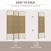 Folding Room Divider Portable Privacy Screen Room Partition - Natural Wood - Style A