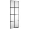 Wall Mirror Black 11.8"x31.5" Rectangle Iron - Black