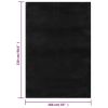 Washable Rug Soft Fluffy Short Pile 63"x90.6" Anti Slip Black - Black