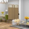 Folding Room Divider Portable Privacy Screen Room Partition - Natural Wood - Style A