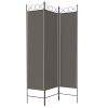 3-Panel Room Divider Anthracite 47.2"x78.7" Fabric - Anthracite