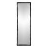 23" x 72" Full Length Mirror with Metal Beaded Frame, Rectangular Oversized Mirror for Living Room Bedroom, Black - as Pic