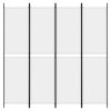 4-Panel Room Divider White 78.7"x78.7" Fabric - White