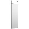 Door Mirror Black 11.8"x39.4" Glass and Aluminum - Black