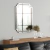 Large Wall-Mounted Silver Decorative Rectangular Wall Mirror for Home, Living Room, Bedroom, Entryway (clear HD mirror) - as Pic