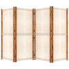 4-Panel Room Divider Cream White 110.2"x70.9" - Cream