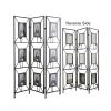 47x71" Room Photo Frames Screen Divider Screens, 3 Panel Decorative Screen with Photo Frames, Antique Mirror, Candle Stick - as Pic