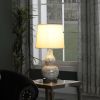 19.5" In Mirror Glass Mosaic Silver Chrome Polyresin Table Lamp - as Pic