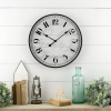 Mainstays 20" Black Indoor Round Modern Farmhouse Analog Wall Clock with Arabic Numbers - Mainstays