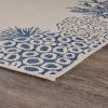 Home Decor Coastal Bordered Coral Reef Indoor/Outdoor Accent Rug - Navy|Beige - 1'10" X 3'0"