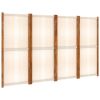 4-Panel Room Divider Cream White 110.2"x70.9" - Cream