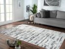 Milano Washable Manhattan Silver Woven Area Rug - as Pic