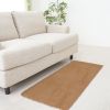 Fluffy Bedroom Rug 4' x 2.6' Anti-Skid Shaggy Area Rug Decorative Floor Carpet Mat  - Coffee