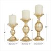 The Novogratz 3 Candle Gold Aluminum Pillar Candle Holder, Set of 3 - The Novogratz