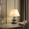 17.5" In Coastal Darya 5 Stacked Pebble Ceramic Table Lamp - as Pic