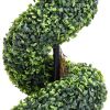 Artificial Boxwood Spiral Plant with Pot Green 39.4" - Green