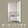 30x20 inch LED Bathroom Medicine Cabinet Surface Mounted Cabinets With Lighted Mirror White Right Open - as Pic