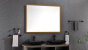 48x 36Inch LED Mirror Bathroom Vanity Mirror with Back Light;  Wall Mount Anti-Fog Memory Large Adjustable Vanity Mirror - Gun Ash