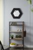 18.5" x 18.5" Hexagon Mirror with Solid Wood Frame, Wall Decor for Living Room Bathroom Hallway, Black - as Pic