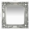 Wall Mirror Baroque Style 15.7"x15.7"Silver - Silver