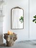 24" x 42" Gold Arch Mirror, Baroque Inspired Wall Decor for Bathroom Bedroom Living Room - as Pic