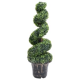 Artificial Boxwood Spiral Plant with Pot Green 39.4" - Green